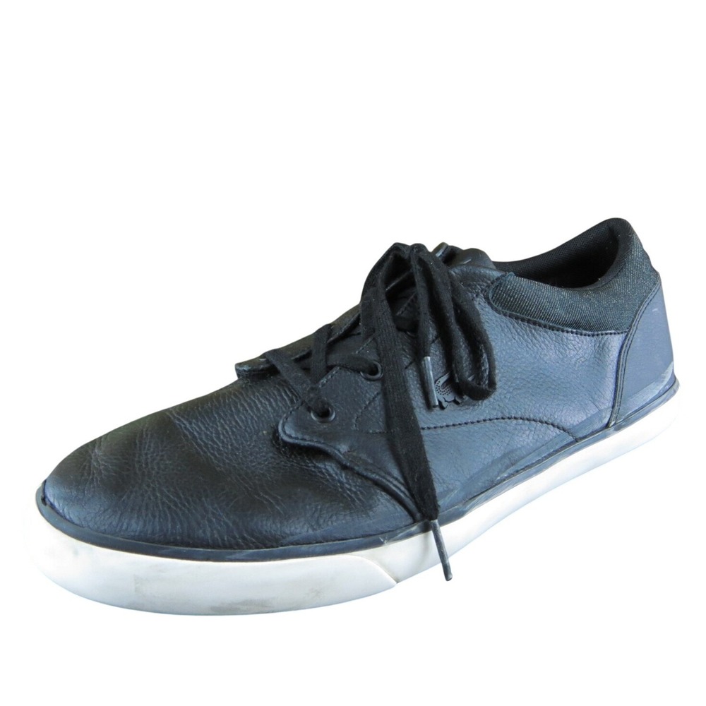 Lacoste  Men Sneaker Shoes Black‎ Leather Lace Up Size 11.5 Medium